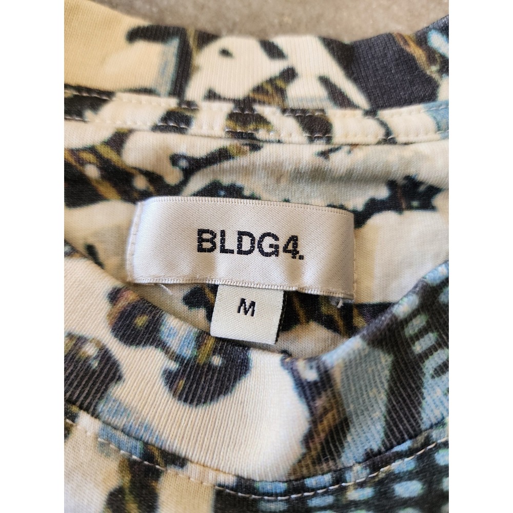 BLDG4‎ Designer Mens Size Medium Abstract All Over Print Tee Shirt - Picture 4 of 9